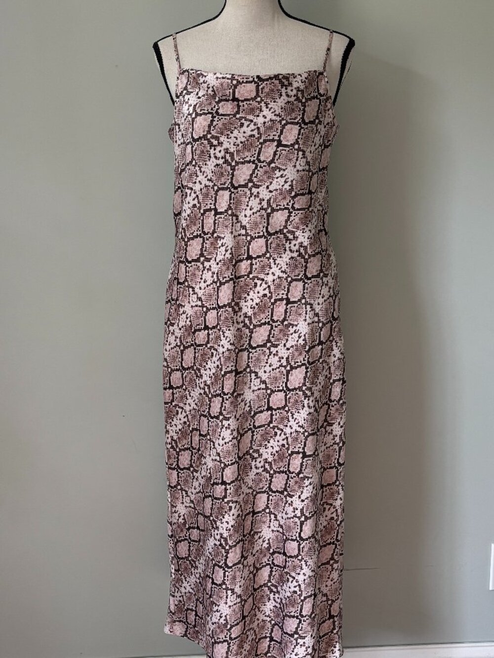 Banana Republic Snakeskin Print Maxi Slip Dress Size 4 Like New